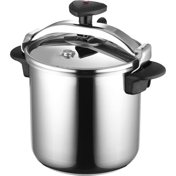 Star 14.8-Quart Stainless Steel Pressure Cooker, Works on All Stovetops (Induction Compatible), Safety Lock & 8 PSI Cooking