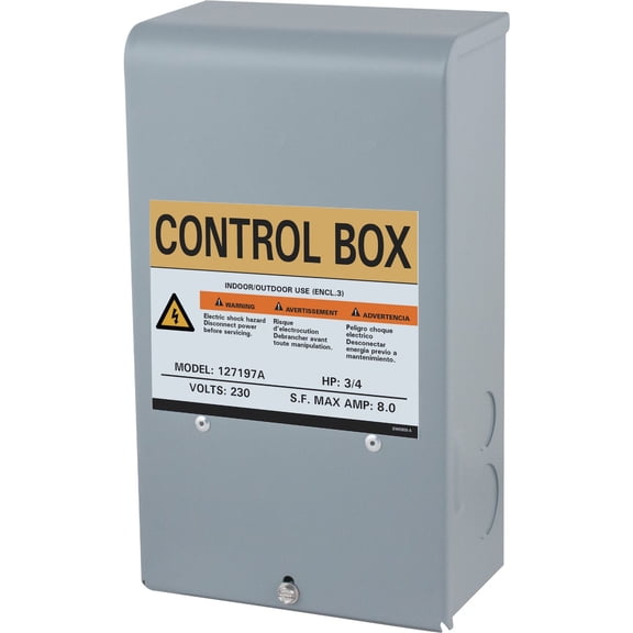 Star 3/4 HP Submersible Well Pump Control Box, 230 Volt, Outdoor or Indoor, Model 127197A