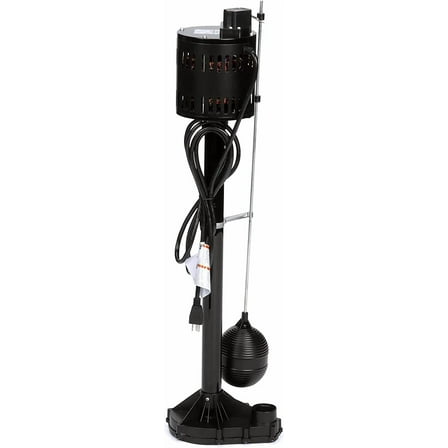 Star 3CEH 1/3 HP Thermoplastic Pedestal Sump Pump with Vertical Float Switch, Low Profile Column Pump, 58 GPM, Fits in 12" Diameter Pit,3.5 Amps