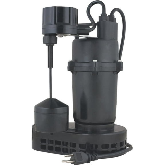 Star Submersible Sump Pump 3SPHLC, 1/3 Hp, Cast Aluminum - Vertical Float, 45 GPM, 4 Amps