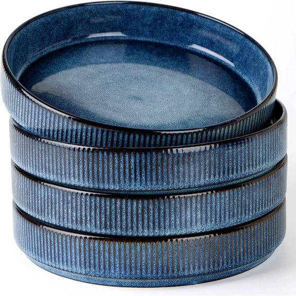 Star 8.25" Pasta Bowls Set of 4, Bowl Plates, Nebulas Blue