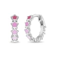thumbnail image 1 of Star 9mm Toddler / Kids Earrings Hoop Multicolored Pink Enamel - Sterling Silver, 1 of 6