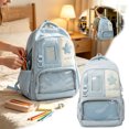 thumbnail image 1 of Star Accent Ita Backpack with Pin Display Mesh, Ita Bag for Women, Large Capacity Cotton-Polyester Pin Trading Backpack, Matte Texture Display Bag for Modern Hobbyists, 1 of 9