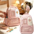 thumbnail image 1 of Star Accent Ita Backpack with Pin Display Mesh, Ita Bag for Women, Large Capacity Cotton-Polyester Pin Trading Backpack, Matte Texture Display Bag for Modern Hobbyists, 1 of 9