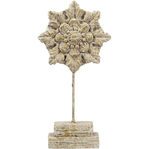 Star Accent Piece - Sculptural Decor - Aged White - Cement & Iron - 7"W x 13.5"H