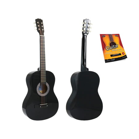 Star Acoustic Guitar 38 Inch with Beginner's Guide, Black