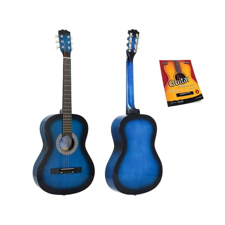 Star Acoustic Guitar 38 Inch with Beginner's Guide, Blueburst