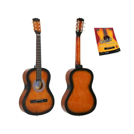 Star Acoustic Guitar 38 Inch with Beginner's Guide, Sunburst