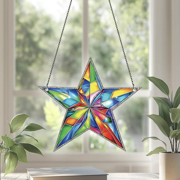 Star Acrylic Suncatcher Window Hanging, Star Ornaments, Star Decor, Star Gifts For Women Men, Gift For Star Lovers, Colorful Star Ornaments
