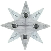 Star Advent Wreath - Hope, Peace, Faith, Joy, Advent Candle Holder Set with 4 Taper Candles, by Abbey & CA Gift