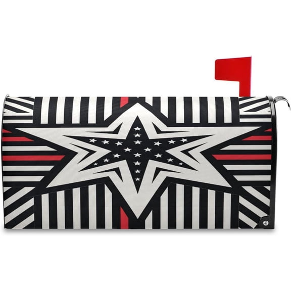 Star American Flag Magnetic Mailbox Cover Garden Yard Home Decor for Outside Standard Size-18"x 20.7"