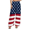 thumbnail image 1 of Star And Stripes Pants Women American Patriotic Flag Red Blue Stars Streetwear Trousers Casual Wide Leg Pants Birthday Present, 1 of 2