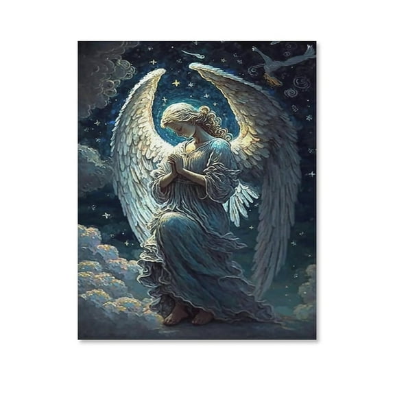 Star Angel Poster Canvas- Perfect for Wall Artrations, Dining Room Decor, Bedroom Art, Wall Decor Living Room, Wall Art, Frameless 12x16inch