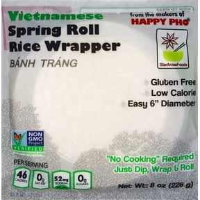 Star Anise Foods - NON GMO Gluten Free Vietnamese Rice Spring Roll Wrapper - 8 oz / 50 Wrappers per