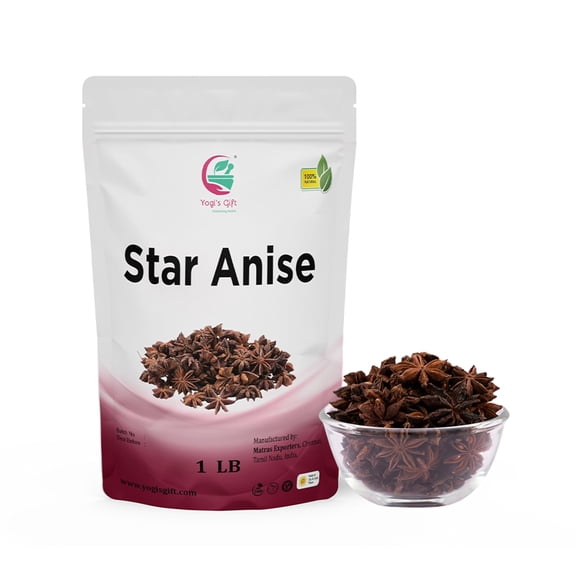 Star Anise Whole 16 Oz | Add Exotic Aroma and Rich Flavor to Your Dishes | Premium Star Anise Pods for Gourmet Delights | By Yogis Gift