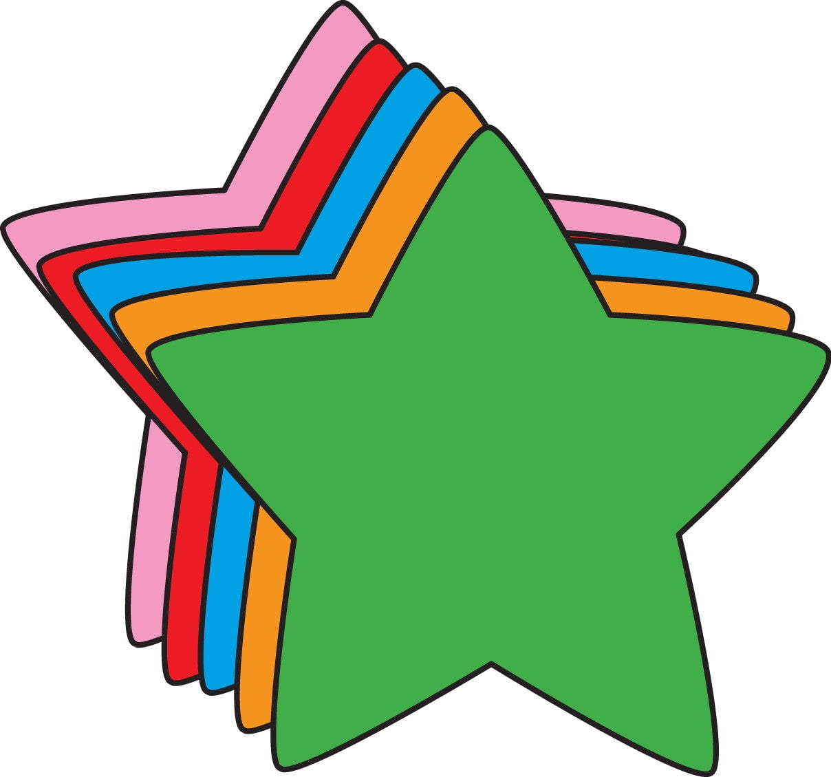 5.5" Multicolor Star Construction Paper Cut-Outs, 31 Pieces