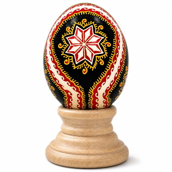 Star Authentic Blown Real Eggshell Ukrainian Easter Egg Pysanka3
