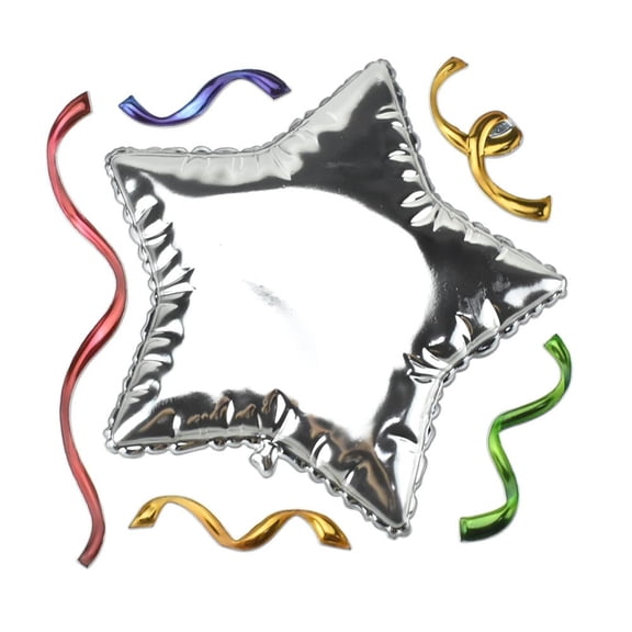 Star Balloon Puffy 3D Pop-Up Wall Art Stickers, 6-Piece