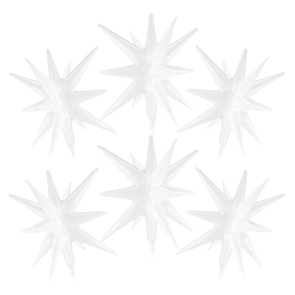 Star Balloons White Party Decorations 20 Cone 27 in Spike Explosion Star Mylar foil Balloons Large Starburst Party Supplies