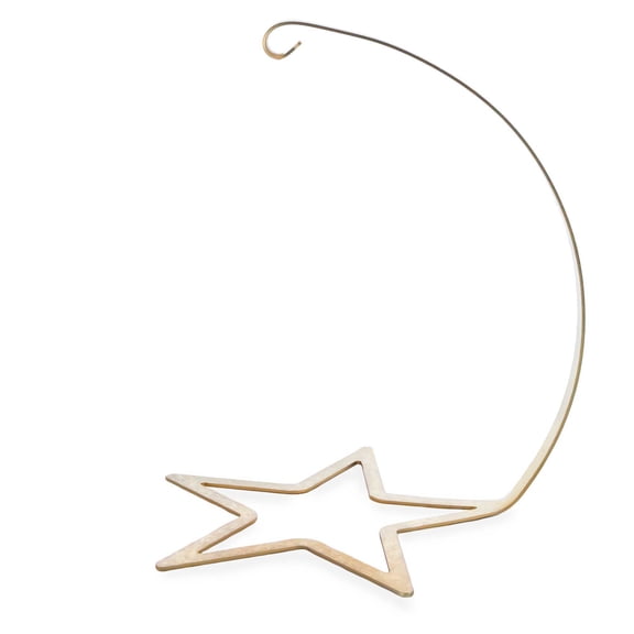 Star Base and Curled Arm Gold Metal Ornament Display Stand