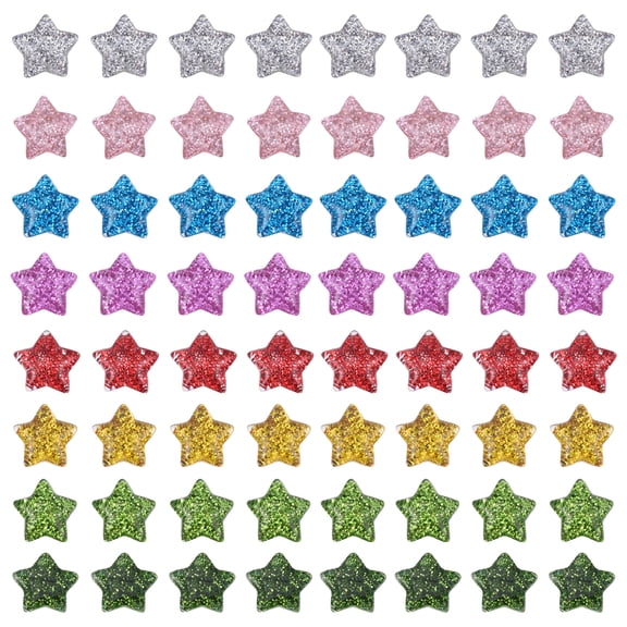 Star Beads Resin Charms Jewelry Flatback Glitter Flat Making Buttons Spacer Bead Crafts Christmas Embellishments Charm