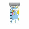 thumbnail image 1 of Star Bedding Set with Sheet & Covers, Girl on Ladder Hanging a Star in the Night Sky with Half Moon Cartoon Picture, Printed Bedroom Decor 2 Shams, 4 Sizes, Yellow Blue, by Ambesonne, 1 of 3