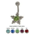 thumbnail image 1 of Star Belly Button Ring with Jewel 14G Navel Jewelry Surgical Steel, 1 of 1