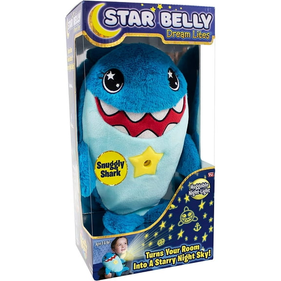 Star Belly Dream Lites Snuggly Shark, Stuffed Animal Night Light