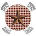 thumbnail image 1 of Star and Berries on Red Buffalo Plaid Elastic Fitted Edged Round Tablecloth Fade Resistant Anti-Shrink Table Cloth Washable Table Cover for Indoor or Outdoor and Anywhere You Wanna use it 60"X 60", 1 of 7
