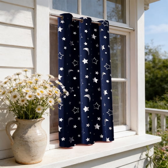 Star Blackout Curtain, Dreamy Multi Color Star Shade Curtain, Full Light Blocking Drapes, Decorative Screen for Bedroom Living Room Outdoor Patio