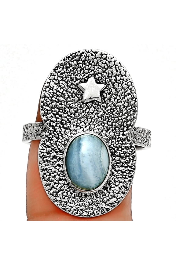 Star Blue Lace Agate South Africa 925 Sterling Silver Ring s.9 Jewelry R-1290 SDR185495