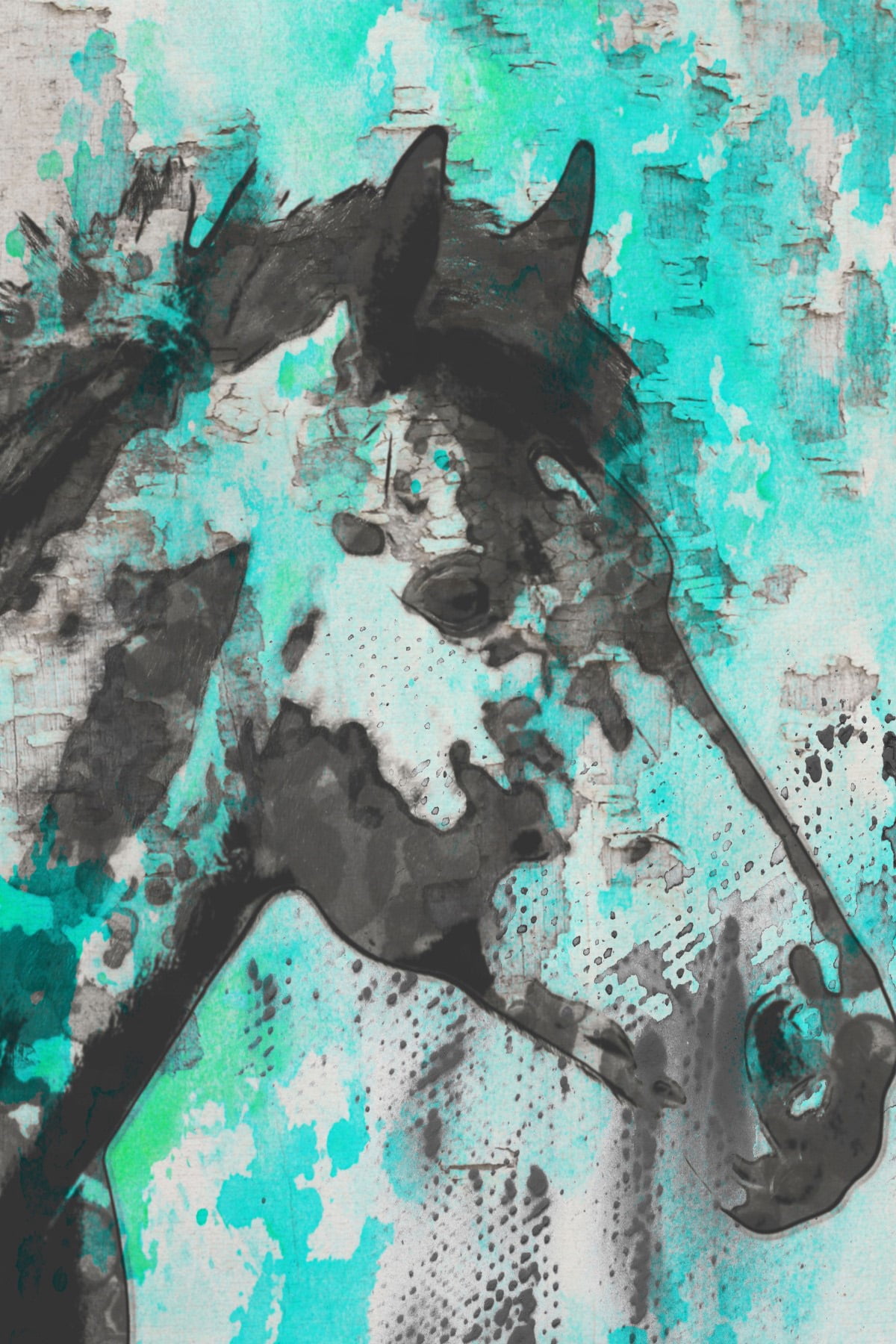 "Star Bright Aqua" Painting Print on Wrapped Canvas