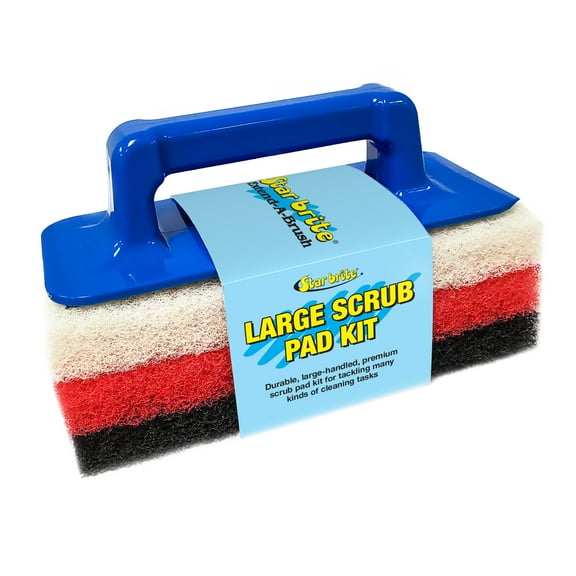 Star brite Large Multi-Texture Scrub Pad Kit with Interchangeable Handle