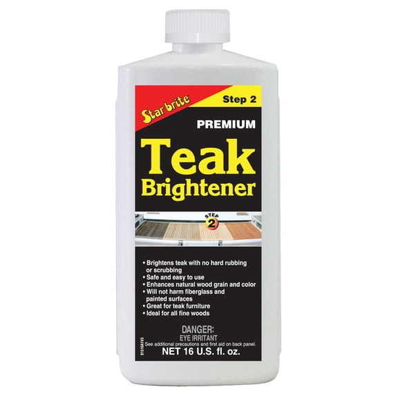 Star brite Premium Teak Brightener - Enhances Natural Wood Grain, Tone & Color While Preparing for a More Consistent Application of Oil, Sealer or Stain