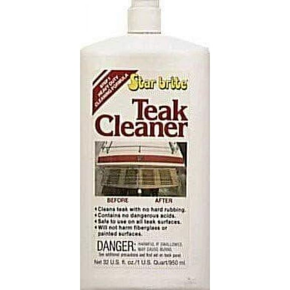 Star Brite Teak Cleaner - Wood Cleaner Liquid - 32 fl oz