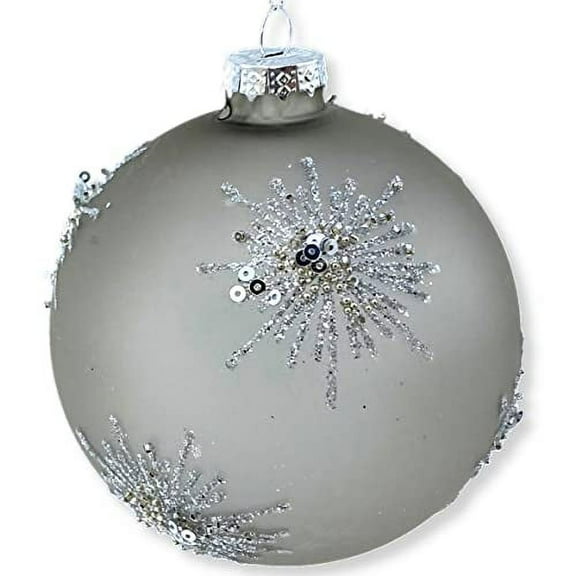 Star Burst Blown Glass Smoky Glass Ornament Classic Christmas Tree Decoration