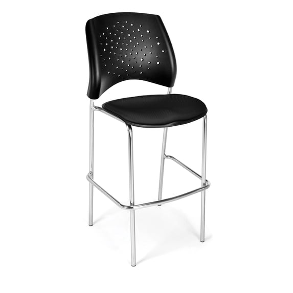 OFM Star 31.25" Chrome Stool in Black