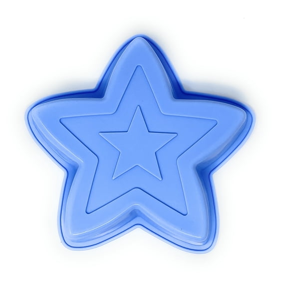 Star Cake Pan: Patriotic Silicone Jello Mold Bakeware for 4th of July Celebration or Military Party: (Colors Vary)
