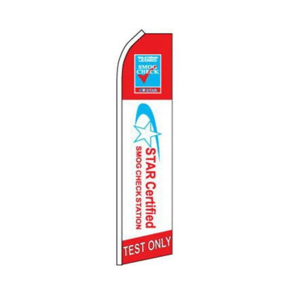 Star Certified Smog Check Station Test Only Swooper Feather Advertising Flag