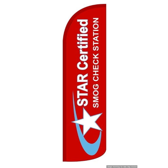 Star Certified Smog Check Windless flag Without Pole Advertisement /Business Flags | Feather Flag |