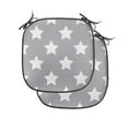 thumbnail image 1 of Star Chair Seating Cushion Set of 2, Big Stars Pattern Monochrome Modern Design Starry Night Themed, Seat Pads for Office with Anti-slip Backing, 16"x16", White Grey, by Ambesonne, 1 of 7