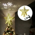 thumbnail image 1 of Star Christmas Tree Topper Lighted with Built-in Rotating Magic Ball, LED Treetop Projector for Crown Christmas Tree, Holiday/Winter Home Wonderland Party Ornament, Gold, 1 of 7