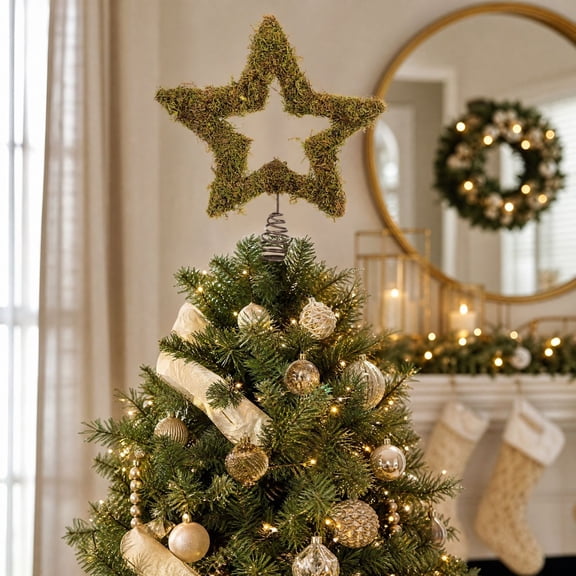 Star Christmas Tree Topper, festive star, hat or character-shaped holiday tree crown, for artificial and real Christmas trees, parties and seasonal home decor