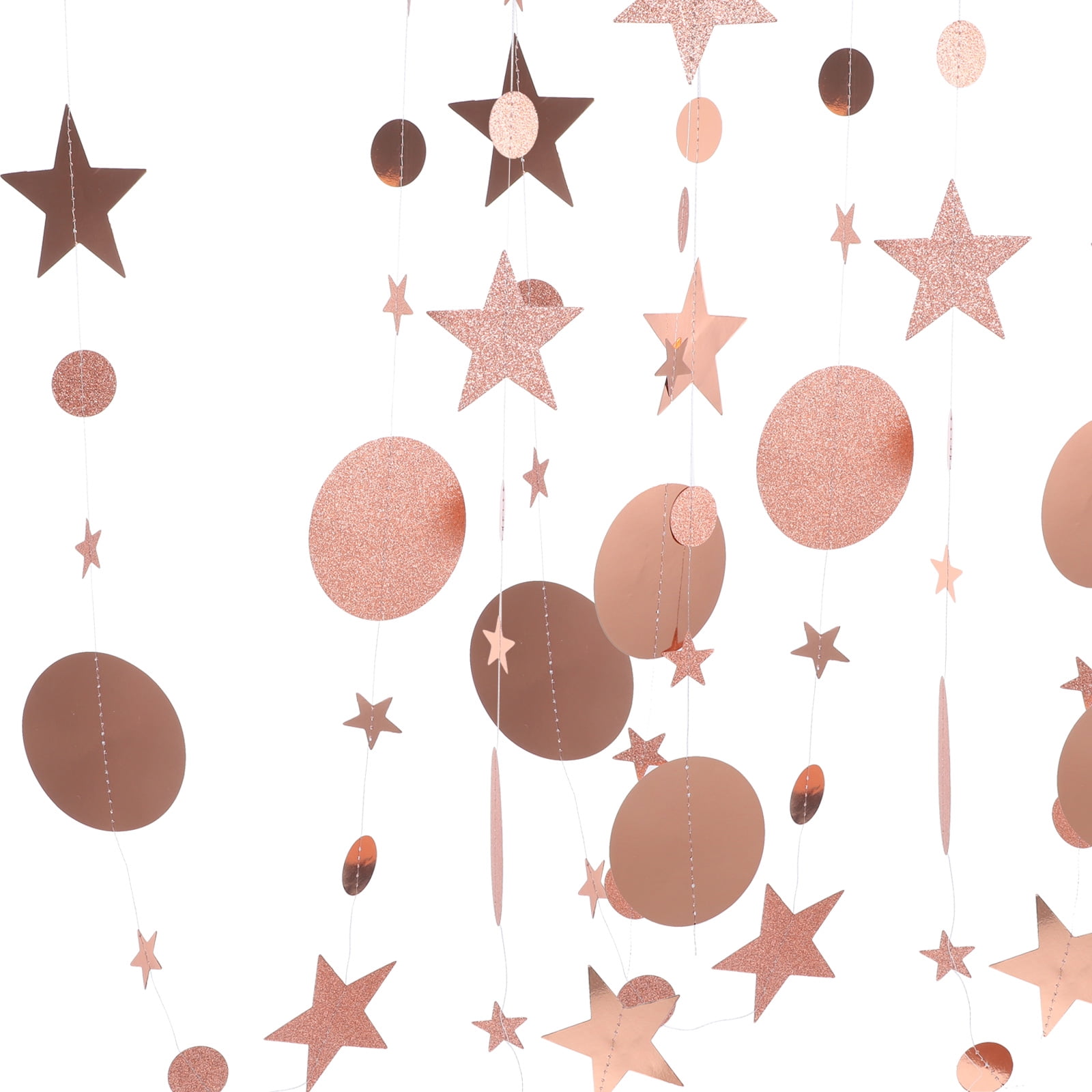 Star Circle Latte Art Party Banner Mirror Gold Cardstock Glitter