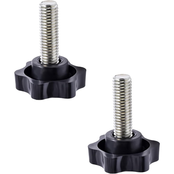 2-Pack (M10*38*45 mm) Star Clamping Screw Knobs - 38mm Diameter Hand Tightening Knobs - Zinc-Plated Carbon Steel Threaded Studs for Lathes, Jigs & Machinery