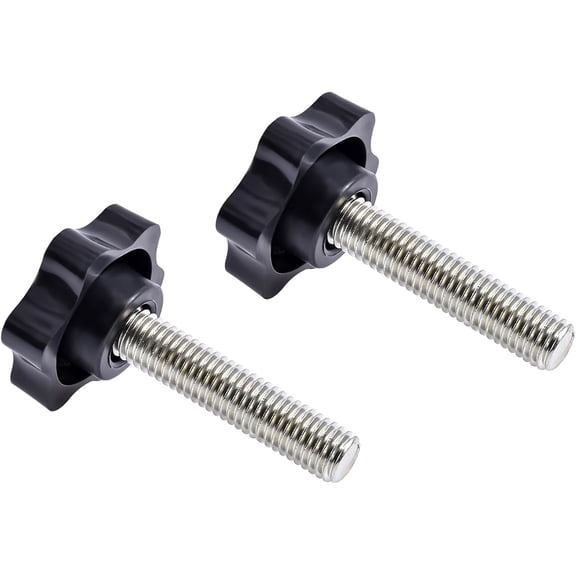 2-Pack (M8*38*50 mm) Star Clamping Screw Knobs - 38mm Diameter Hand Tightening Knobs - Zinc-Plated Carbon Steel Threaded Studs for Lathes, Jigs & Machinery