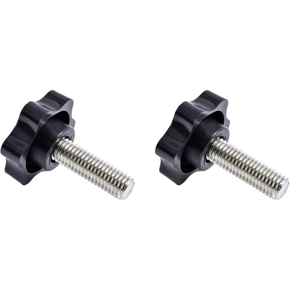 2-Pack (M8*38*40 mm) Star Clamping Screw Knobs - 38mm Diameter Hand Tightening Knobs - Zinc-Plated Carbon Steel Threaded Studs for Lathes, Jigs & Machinery