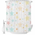 thumbnail image 1 of Star Colorful Fabric Shower Curtain Spot Line Washable Shower Curtains for Bathroom, Waterproof Bath Curtain with Hooks Home Decor 72x72in, 1 of 8