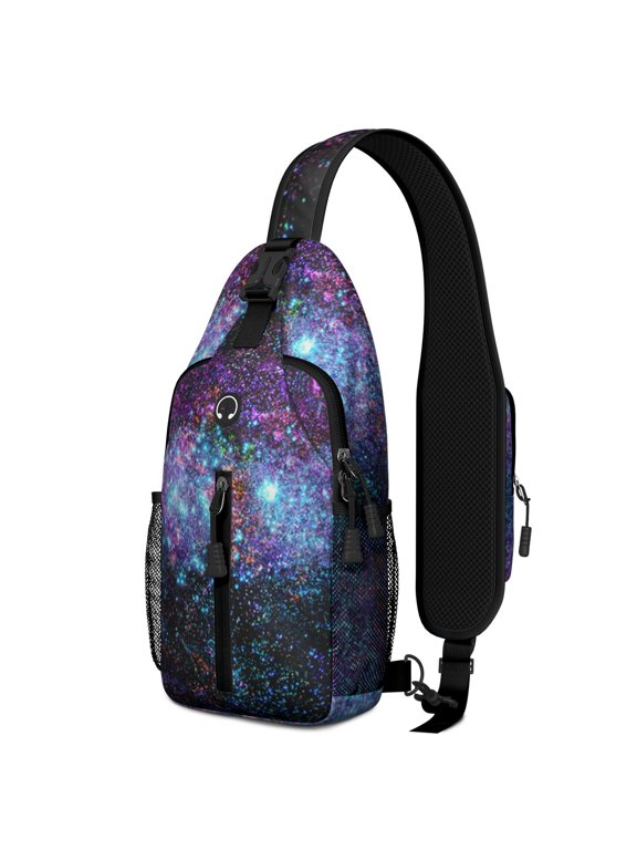 Sling Backpack, Space Galaxy Crossbody Daypack, Cute Astronaut Sci-Fi Travel Bag