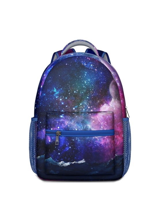 Star Constellation Space Galaxy Backpack for with Moon Sun Rocket and Alien Theme Lightweight School Bag